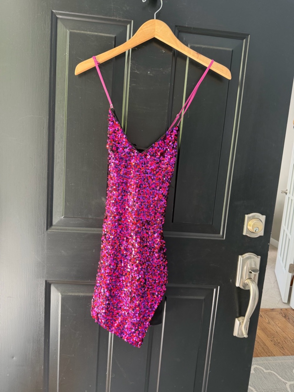 For Love & Lemons Showtime Pink Purple Sequin Mini Dress